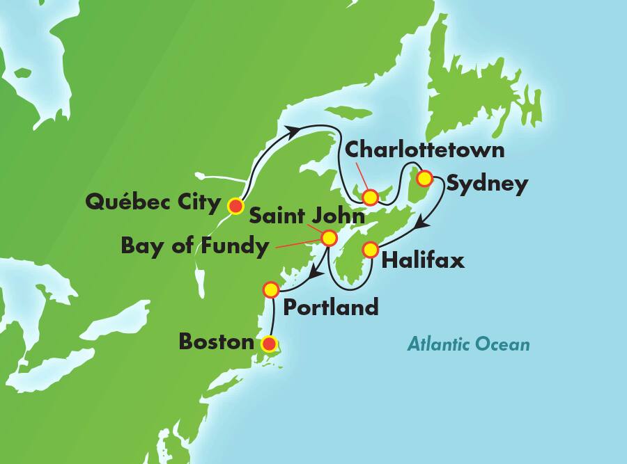 Crociera 7 giorni Canada e New England da Québec Crociera 7 giorni Canada e New England da Québec